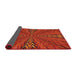 Thickness of Patterned Orange Red Novelty Rug, pat840