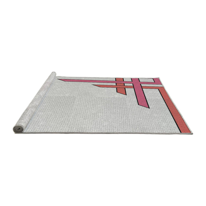 Serging Thickness of Machine Washable Transitional White Smoke Rug, wshpat842