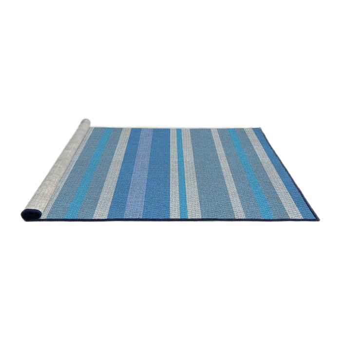 Serging Thickness of Machine Washable Transitional LightSky Blue Rug, wshpat845
