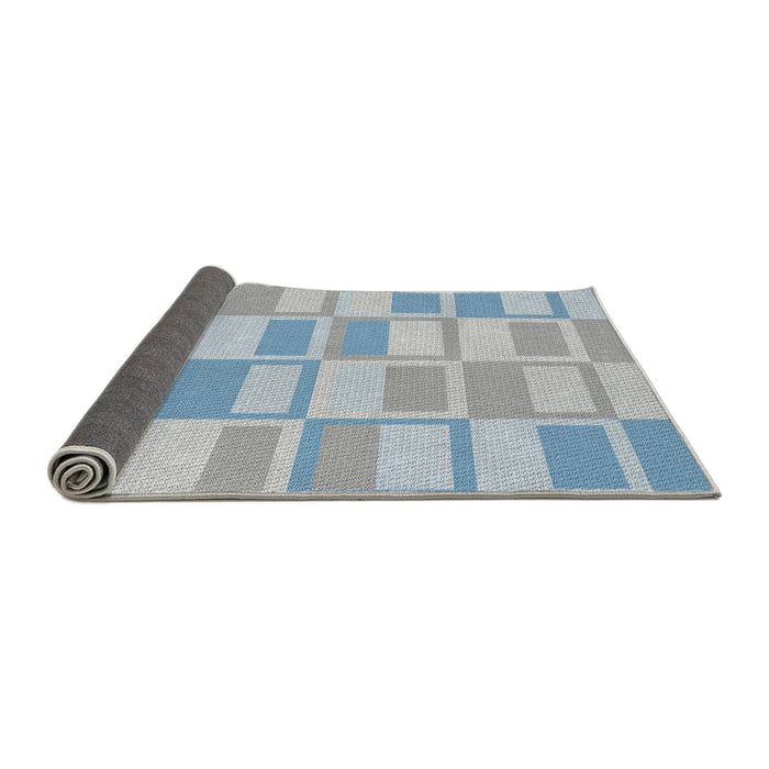 Thickness of Patterned Slate Blue Grey Novelty Rug, pat846