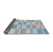 Thickness of Patterned Slate Blue Grey Novelty Rug, pat846