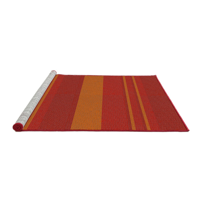 Serging Thickness of Machine Washable Transitional Orange Red Rug, wshpat847