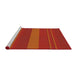 Serging Thickness of Machine Washable Transitional Orange Red Rug, wshpat847