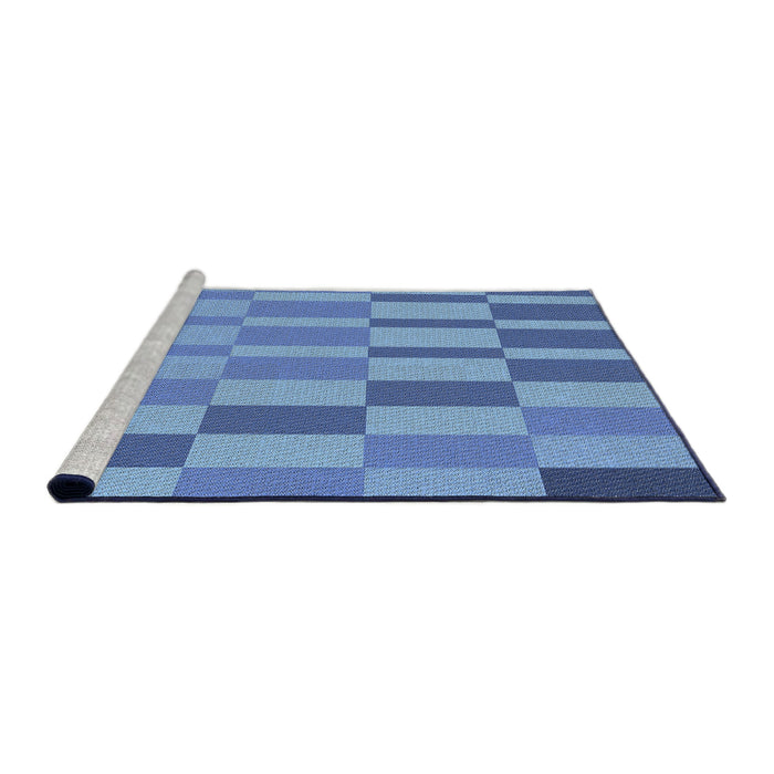 Serging Thickness of Machine Washable Transitional Sky Blue Rug, wshpat850