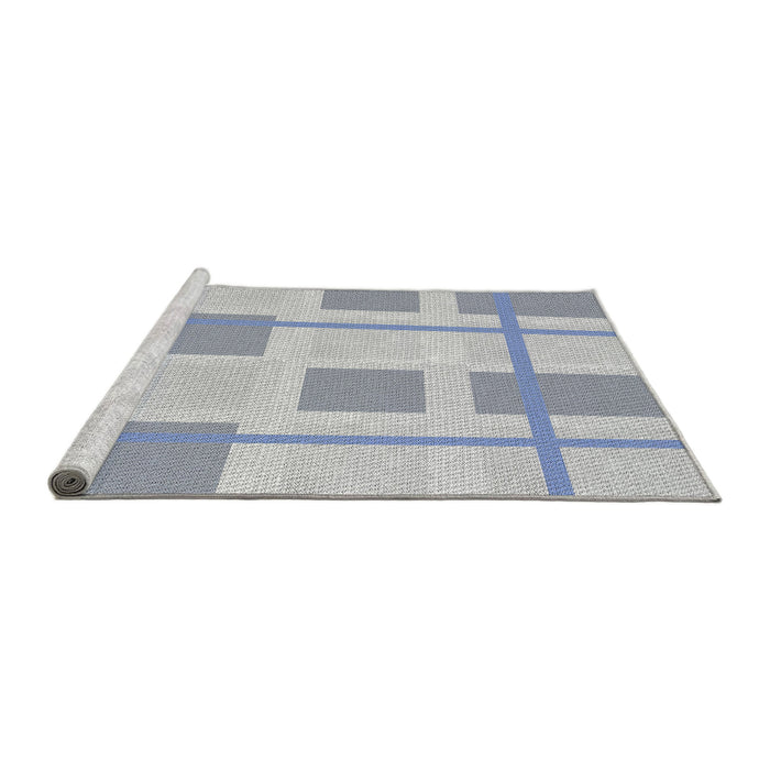 Serging Thickness of Machine Washable Transitional Platinum Gray Rug, wshpat851