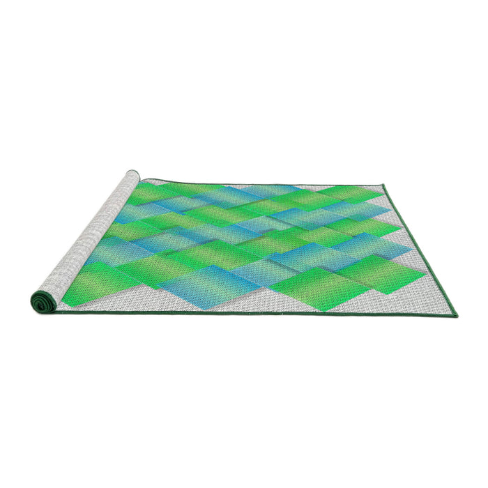 Serging Thickness of Machine Washable Transitional Mint Green Rug, wshpat853