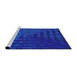 Serging Thickness of Machine Washable Transitional Blue Rug, wshpat857