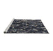 Serging Thickness of Machine Washable Transitional Silver Gray Rug, wshpat859