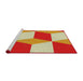 Serging Thickness of Machine Washable Transitional Neon Red Rug, wshpat860