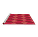 Serging Thickness of Machine Washable Transitional Red Rug, wshpat861