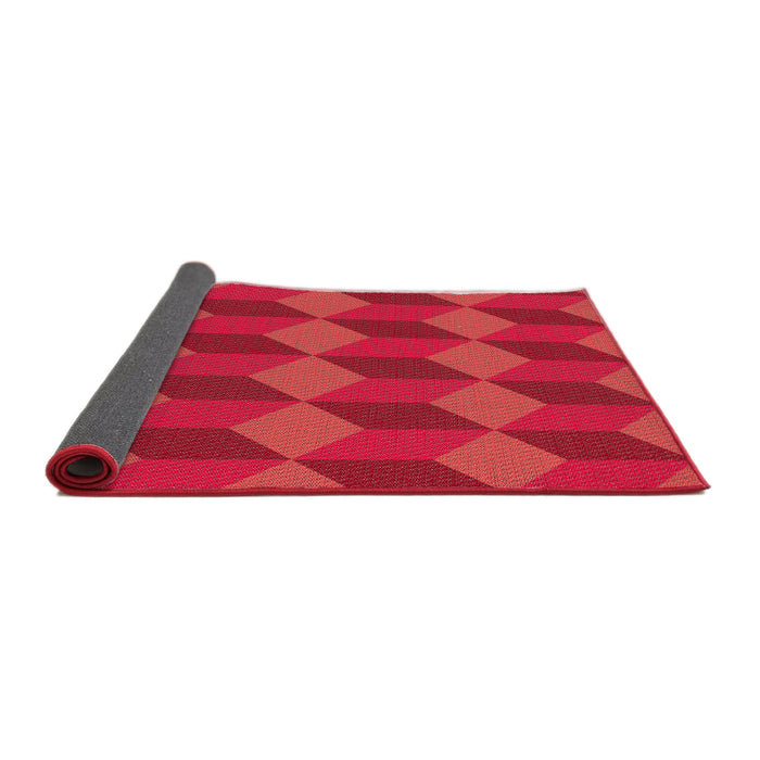 Thickness of Patterned Red Novelty Rug, pat861