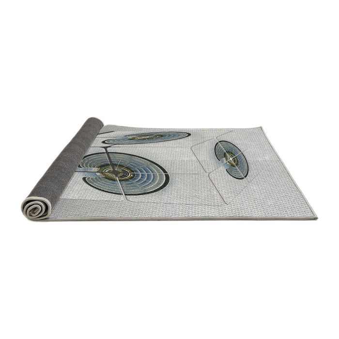 Thickness of Patterned Platinum Gray Novelty Rug, pat863