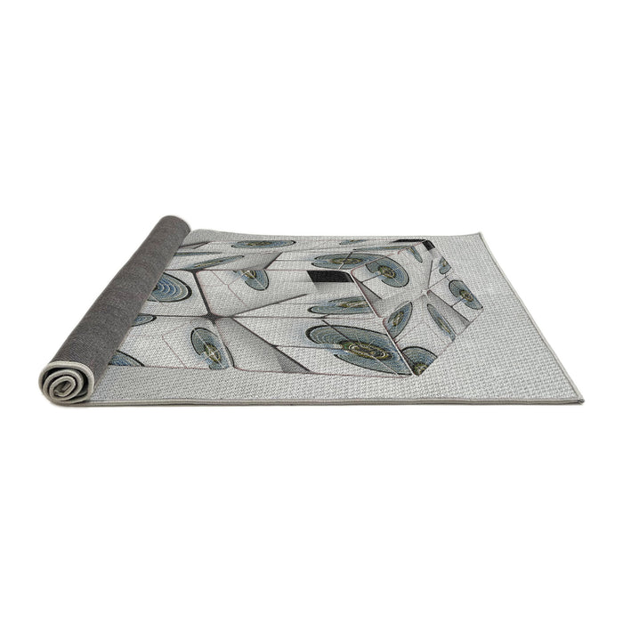 Thickness of Patterned Gray Novelty Rug, pat864