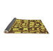 Thickness of Patterned Golden Brown Yellow Novelty Rug, pat878