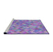 Serging Thickness of Machine Washable Transitional Purple Violet Purple Rug, wshpat881
