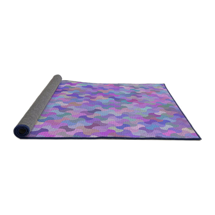 Thickness of Patterned Purple Violet Purple Modern Rug, pat881