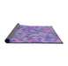 Thickness of Patterned Purple Violet Purple Modern Rug, pat881