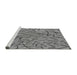 Serging Thickness of Machine Washable Transitional Gray Rug, wshpat882