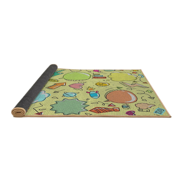 Thickness of Patterned Tea Green Novelty Rug, pat883