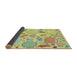 Thickness of Patterned Tea Green Novelty Rug, pat883