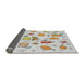 Thickness of Patterned Off White Beige Novelty Rug, pat884