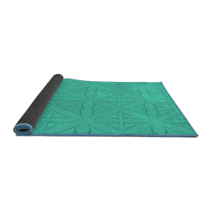 Thickness of Patterned Light Sea Green Novelty Rug, pat885