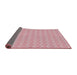 Thickness of Patterned Dark Pink Novelty Rug, pat888