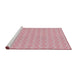 Serging Thickness of Machine Washable Transitional Dark Pink Rug, wshpat888