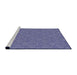 Serging Thickness of Machine Washable Transitional Deep Periwinkle Purple Rug, wshpat889