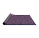 Thickness of Patterned Dark Purple Novelty Rug, pat890