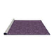 Serging Thickness of Machine Washable Transitional Dark Purple Rug, wshpat890