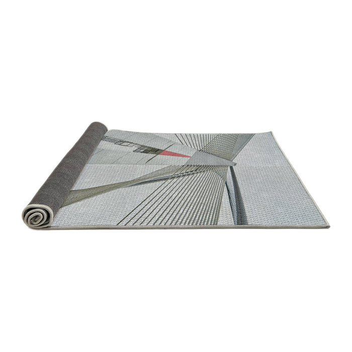 Thickness of Patterned Platinum Gray Novelty Rug, pat893