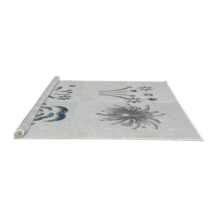 Serging Thickness of Machine Washable Transitional White Smoke Rug, wshpat907