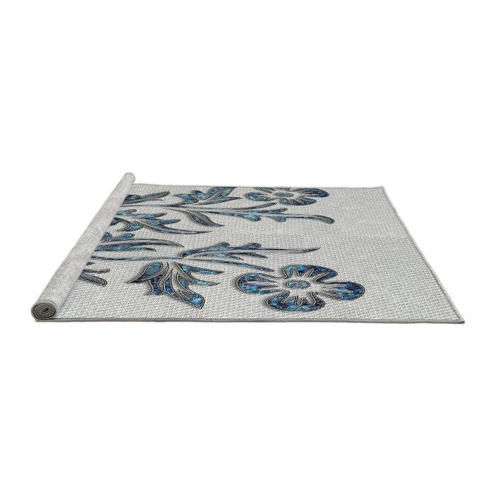Serging Thickness of Machine Washable Transitional White Smoke Rug, wshpat916