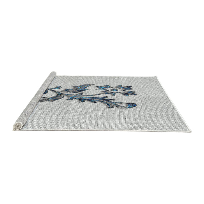 Serging Thickness of Machine Washable Transitional White Smoke Rug, wshpat923