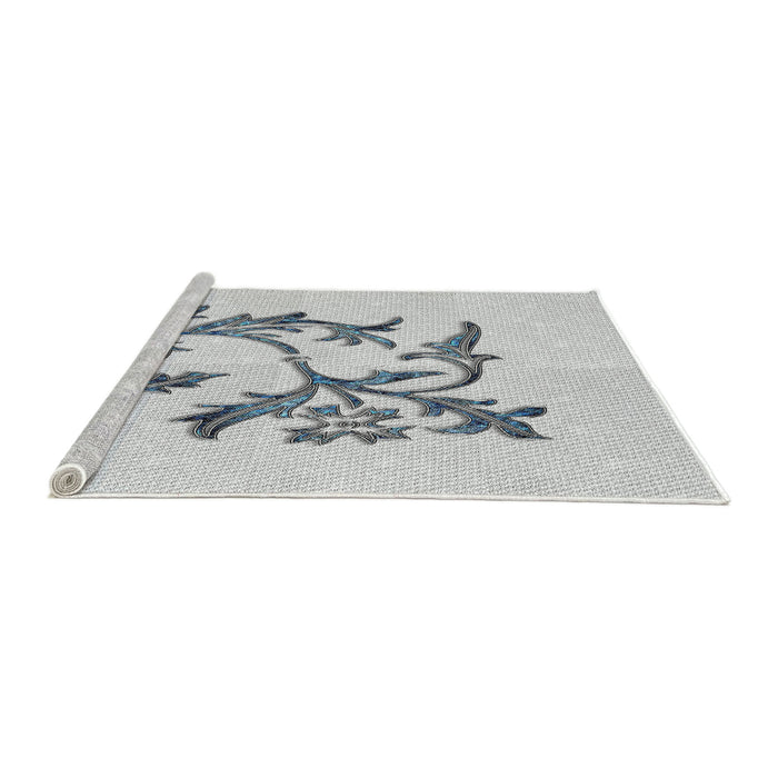 Serging Thickness of Machine Washable Transitional White Smoke Rug, wshpat926
