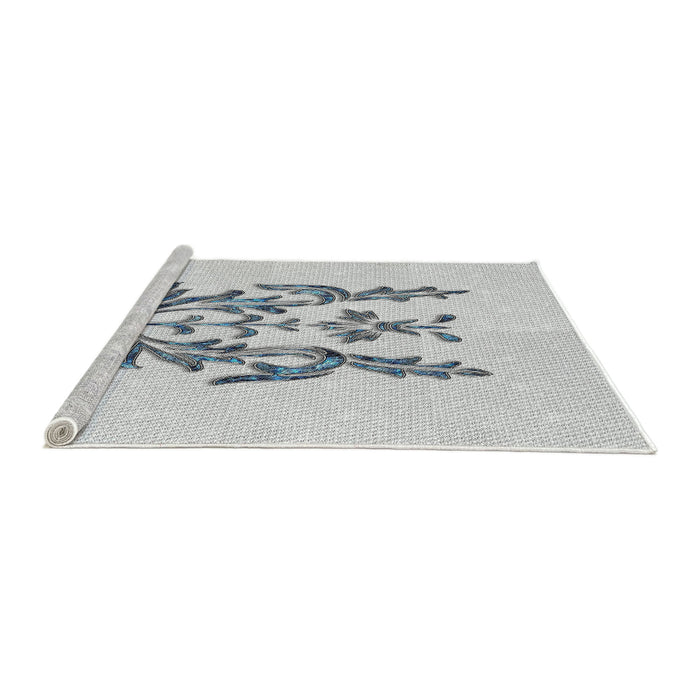 Serging Thickness of Machine Washable Transitional White Smoke Rug, wshpat930