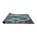 Thickness of Patterned Dark Blue Grey Blue Novelty Rug, pat937