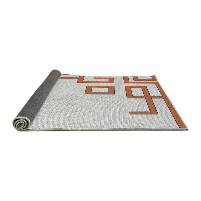 Thickness of Patterned Dark Almond Brown Novelty Rug, pat939