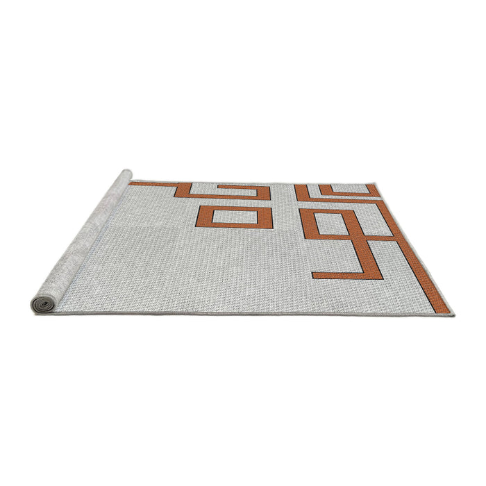 Serging Thickness of Machine Washable Transitional Dark Almond Brown Rug, wshpat939
