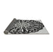 Thickness of Patterned Charcoal Black Novelty Rug, pat940