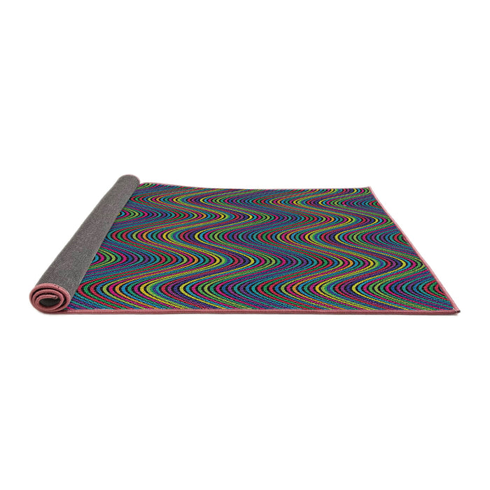 Thickness of Patterned Plum Purple Novelty Rug, pat941
