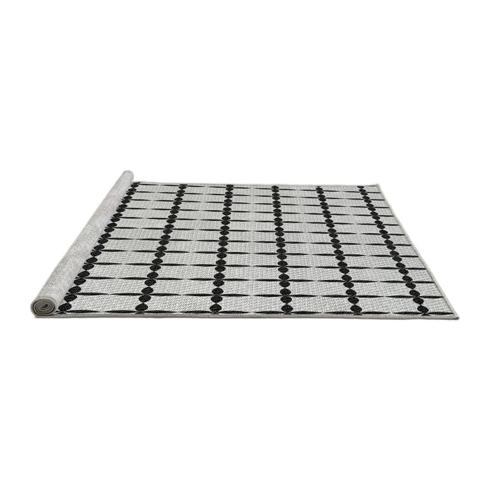 Serging Thickness of Machine Washable Transitional Ash Gray Rug, wshpat947