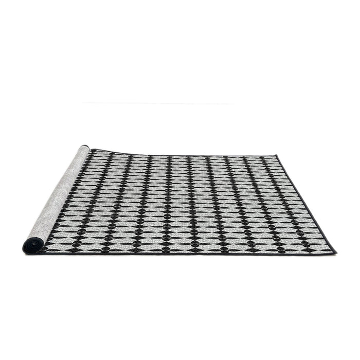 Serging Thickness of Machine Washable Transitional Platinum Gray Rug, wshpat948