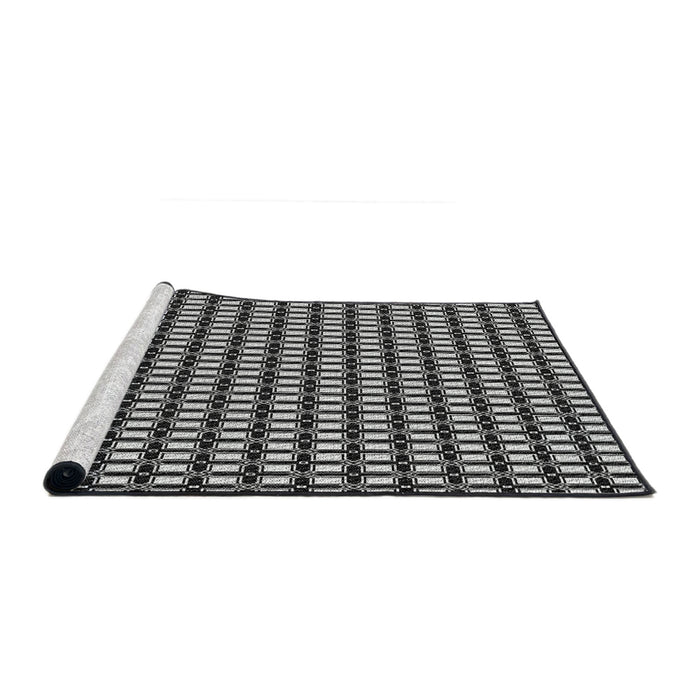 Serging Thickness of Machine Washable Transitional Midnight Gray Rug, wshpat949