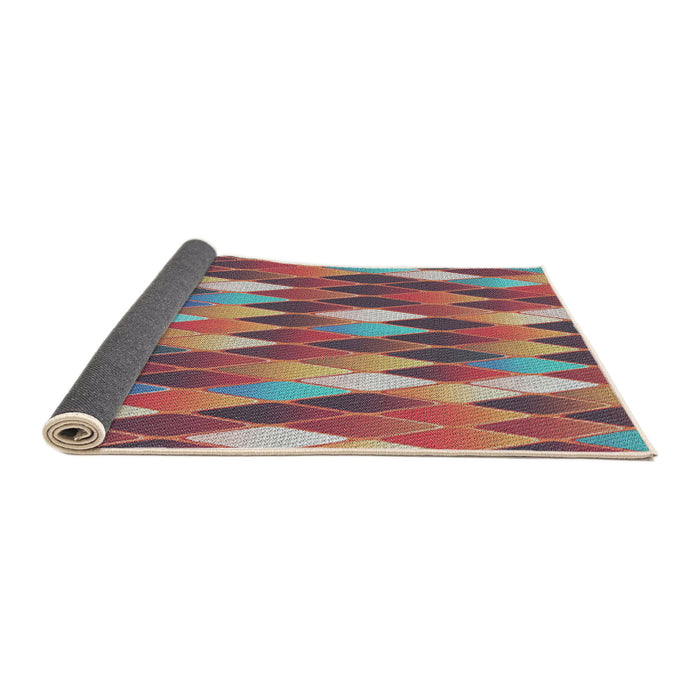 Thickness of Patterned Brown Red Novelty Rug, pat95