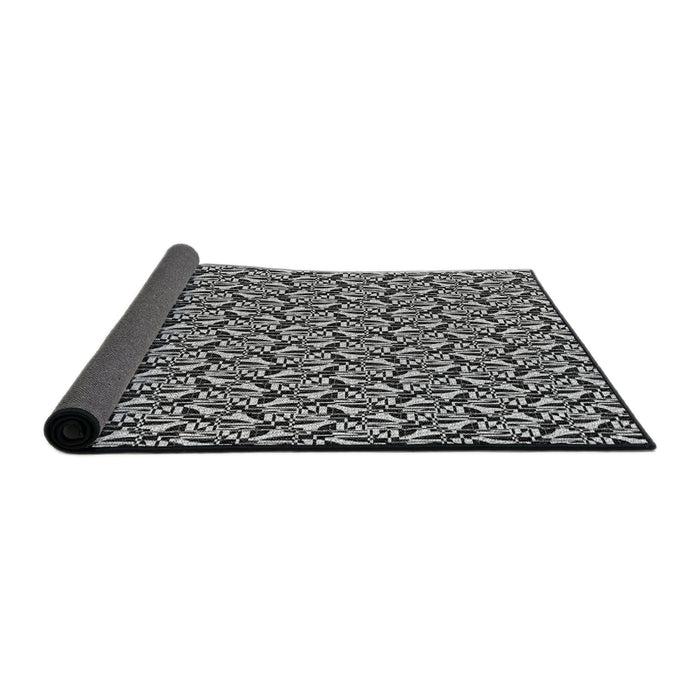 Thickness of Patterned Gray Novelty Rug, pat957