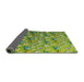 Thickness of Patterned Yellow Green Novelty Rug, pat959