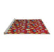 Serging Thickness of Machine Washable Transitional Tomato Red Rug, wshpat960