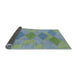 Thickness of Patterned Cyan Opaque Blue Novelty Rug, pat963